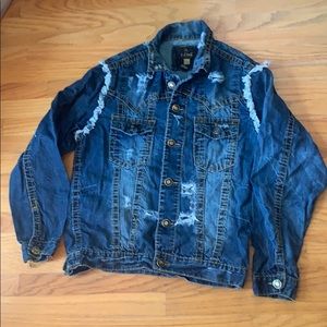 I-Link XL Denim Distressed Jacket